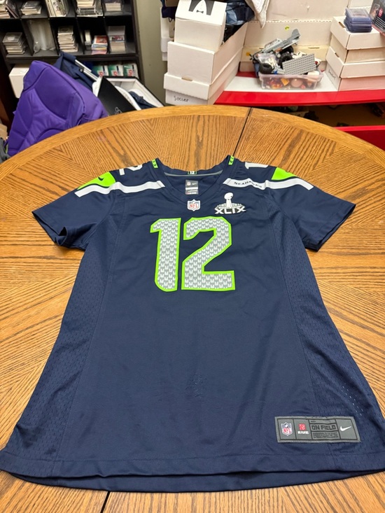 Nike Other - Nike Navy and Neon Green Seahawks #12 FAN Jersey